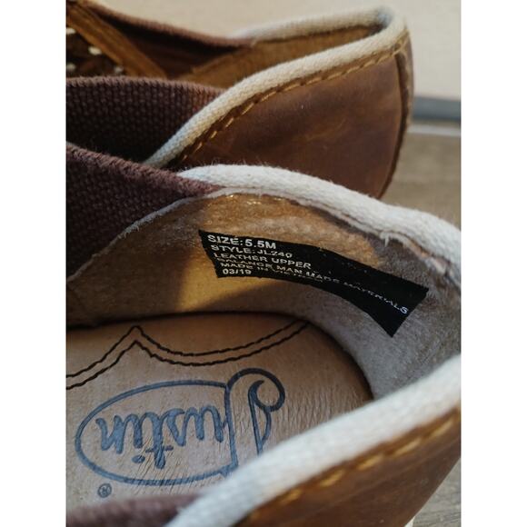 Justin casual slip on western leather shoes in walnut Size 5.5 - Picture 3 of 6